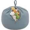 Gutekissen Pouf per bambini, rivestimento per animali di peluche, 85 x 85 x 50 cm, per la cameretta dei bambini, organizer per animali di peluche e coperte, tessuto Oeko-Tex, chiusura lampo (blu)