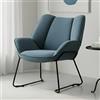 chairus Poltrona Salotto Poltrona Imbottite in Tessuto Poltroncina da Salotto con Braccioli Poltrone Moderne con Gambe in Metallo per Soggiorno/Camera da Letto, Blu