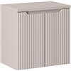 Lomadox Mobile lavabo da bagno, 60 cm, cashmere, parte anteriore scanalata, 2 ante con chiusura morbida, 1 ripiano