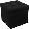 MG Design Pouf contenitore imbottito 45 x 45 cm Nero - capacità ca. 50L, fino a 300 kg, superficie resistente e morbida, struttura solida, già montato e facile da pulire