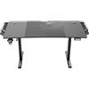 Ultradesk - Scrivania regolabile in altezza LEVEL V2 - Scrivania elettrica per computer 140 x 68 cm - Per il Gioco, l'Ufficio - Set con tappetino per mouse XL e illuminazione LED RGB - LED nero