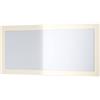 Vladon Specchio Lima, Specchio da Parete con Cornice Moderna, Bianco Lucido (89 x 45 cm)