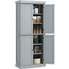 HOMCOM Credenza da cucina a buffet mobile portavivande in stile moderno con armadi, ripiani regolabili, per sala da pranzo, soggiorno, 76 x 40,5 x 184 cm, grigio