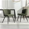 chairus Set di 2 Sedie da Pranzo in Ecopelle Sedie da Cucina con Schienale Sedie Sala da Pranzo con Gambe in Metallo Sedie Imbottite Moderne Design per Cucina/Soggiorno/Camera da Letto, Verde