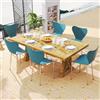 Chleby Set di 6 Sedie per Sala da Pranzo in Polipropilene - Impilabili per Cucina, Soggiorno, Giardino - Blu-verde