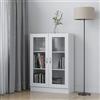 SECOLI Vetrina Soggiorno, Mobile Ingresso Moderno, Credenza Con Armadietto in Truciolato Bianco 82,5x30,5x115 cm
