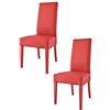 t m c s Tommychairs - Set 2 sedie imbottite modello Luisa per cucina e sala da pranzo, robusta struttura in legno di faggio rosso, seduta e schienale rivestiti in pelle artificiale rosso