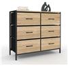 IDMarket - Cassettiera in tessuto a 6 cassetti UTAH 80 cm mobile contenitore di design industriale