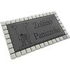 GUIZZO creart - Targa Personalizzata Nomi/Via in Ceramica, Targhetta Modificabile con Cornice Mosaico, Targhetta Porta Ingresso Numero Civico Esterno Made in Italy 17x9.5H cm, Grigio Scuro/Bianco