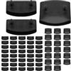 HIFROM Set di 20 supporti laterali da 53 mm, per letto singolo e matrimoniale, accessori di collegamento (nero, 40 code + 20 centri)