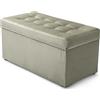 MG Design Pouf contenitore imbottito 45 × 90 cm Grigio - capacità ca. 100 L, fino a 300 kg, seduta morbida, struttura solida, già montato e facile da pulire