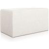 Deshome Pouf poggiapiedi 83x43x44 cm stoffa Idrorepellente: Pouf design moderno per divano soggiorno camera da letto, Puff poggiapiedi, Pouffe salotto Minerva (Bianco crema)