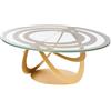 Arti & Mestieri Optical - Tavolino Ovale di Design 100% Made in Italy - in Ferro, 80 x 58 x 32 cm (Oro trasparente)