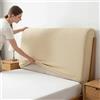 APTBJKUiU Fodera per testiera Fodera di protezione per testata letto singolo Parapolvere testiera sfoderabile e lavabile avvolto a 360°Adatto a una varietà di testate letto,Beige120cm, adatto per 110-140cm