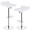 Turefans 2/4〖Sgabelli da Bar〗，Rotazione a 360 °, Poggiapiedi e Base cromati per Bar da Colazione, bancone, Cucina e sgabelli per la casa (Bianco, 2)