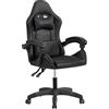 CRIBEL Sedia da Gaming Ergonomica con Nero Poggiatesta e Cuscino Lombare, Poltrona Ufficio Girevole Ecopelle, Sedia da Scrivania Cameretta PC Regolabile con Braccioli Imbottiti, Ruote 360°