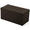 MG Design Pouf contenitore imbottito 45 × 90 cm Marrone scuro - capacità ca. 100 L, fino a 300 kg, struttura in legno massiccio, superficie opaca con trama fine, già montato e facile da pulire
