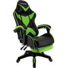 xRace - Poltrona da gaming per videogiochi, girevole, alta in pelle con supporto lombare, poggiatesta e poggiapiedi, regolabile, inclinabile, stile corse racing (verde)