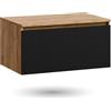 Planetmöbel Arisa - Lavabo senza lavabo 80 cm, oro rovere nero (goffrato), mobili da bagno per bagno degli ospiti e bagno per ospiti