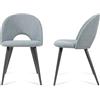 [en.casa] Set di 2 Sedie da Sala Pranzo Poltroncine per Salotto Cucina Coppia di Sedie Imbottite con Rivestimento in Tessuto 77 x 50 x 55 cm - Grigio Scuro