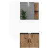 Vicco Set di mobili da bagno Irma, Antracite/Rovere dorato 80 cm | 2 pezzi · Mobile sottolavabo · Armadietto a specchio