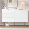 Kelodan Credenza con ante e cassetti, scaffali interni, cassettiera con maniglie e gambe dorate, armadio soggiorno