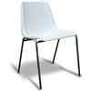 GALIZIA prjme GALIZIA PRIME Sedia per Sala Attesa conferenze, sedia con scocca in plastica resistente colorata, telaio in acciaio cromato (BIANCO, 1)