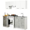 AKORD | Set di Mobili da Cucina Olivia 1.8m | Cucina Completa Piccola | Componibile | su Misura 46 x 180 x 174 cm | Per un design moderno e Tradizionale | Bianco & Cemento Frontale