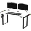 Ultradesk Uplift V2 Scrivania Rialzabile per Giocatori Tavolo da Gioco con Struttura in Acciaio Spazio per Tre Monitor Regolazione Elettrica dell'Altezza LED RGB Accessori Inclusi, 176 x 75 cm Bianco