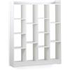 Brigros Wehome - Libreria A Muro Con 15 Ripiani, Ingresso In Legno Melaminico, Divisorio, Soggiorno, Arredamento Casa, Studio, Ufficio, 120 X 150 Cm (Rovere Sbiancato)
