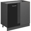 Vicco Mobile ad angolo cucina R-Line, Nero lucido, 86 cm