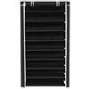LANTUS Armadio in Tessuto, Guardaroba, Appendiabiti, Ripiani Portaoggetti,con Asta per Abiti con Copertura, Capiente, per Borse, Giocattoli, Scarpe, Soggiorno, Camera da Letto, 88*28*160 cm (nero)