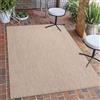 Carpetsale24 Tappeto da Esterno Impermeabile 140x200 cm Beige - Tappeto Resistente alle Intemperie e Lavabile in Lavatrice - Tappeto per Terrazza, Balcone, Campeggio, Giardino