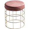 Leone Living - Pouf sgabello velluto rosa e oro - Sgabello design moderno - pouf comodo con seduta morbida, gambe in metallo color oro - Pronta consegna