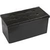 Generico Cassapanca Contenitore Pouf Panca Poggiapiedi Similpelle Pelle Finta Coccodrillo 76x38x38 cm Nera
