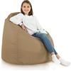 Italpouf Poltrona Sacco XL, Interno ed Esterno, Adulti e Bambini, Riempimento Perle Polistirolo, Sfoderabile, Impermeabile, Beige, 115x90 cm