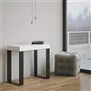 itamoby Consolle Allungabile in Legno e Ferro H77x40x90/300cm Tecno Bianco Frassino Classica
