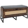COSTWAY 71L Panca Scarpe con Seduta Imbottita, Cassa Portaoggetti in Rattan con Coperchio Ribaltabile, Panchina da Ingresso con Spazio Nascosto, 100x35x44 cm (Marrone)