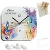 Doni Bomboniere Cresima 1 pz Orologio in Ecopelle con Stampa Colorata Note e Chiave di Violino Comunione Compleanno Ragazza Ragazzo Tema Musica Personalizzabile Artigianale (MOD. 16-22 x 22 cm)