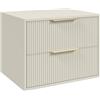 Badplaats B.V. Badplaats Mobiletto per lavabo Rimini 60 x 46 cm Cashmere - Mobile bagno sospeso con 2 cassetti