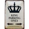 Deko7 Targa in Metallo 30 x 20 cm King Parking Only Marrone