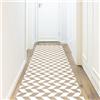 Viniliko Tappeto Chevron 3, Vinile, Marrone e Bianco, 66 x 250 x 3 cm