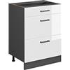 Vicco Mobiletto base per cucina R-Line, Bianco lucido, 60 cm