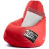Avalon - Pouf Bambini Jive Deluxe Sfoderabile Super Resistente, Puff Poltrona per Sedersi Antimacchia, Pouf Sacco in Tessuto Antistrappo Impermeabile e Lavabile, Made in Italy(68x107cm-Rosso)