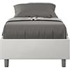 BS COM Letto singolo senza rete imbottito 80x190 similpelle bianco