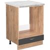 Vicco Mobile per forno da incasso Fame-Line, Antracite-oro, 60 cm, PL Marmo, per la combinazione con altri moduli della serie Fame-Line