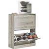 SoBuy Scarpiera ribaltabile Scarpiera a 2 ribalte Portascarpe salvaspazio Slim, 60x23x79cm, Grigio, FSR137-HG
