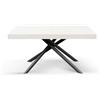 PAZZO DESIGN Tavolo Allungabile Consuelo, Gambe Tubolari Incrociate Menego Nere, Made in Italy, Color Bianco Frassinato, 180 x 90 x 74 - Id_2306