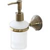 Inbagno Porta Dispenser Sapone Liquido da Muro, in Acciaio Finitura Bronzo, Include Kit di Fissaggio Serie Iris