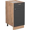 Vicco Mobiletto base per cucina Fame-Line, Antracite-oro, 40 cm senza piano di lavoro, per la combinazione con altri moduli della serie Fame-Line